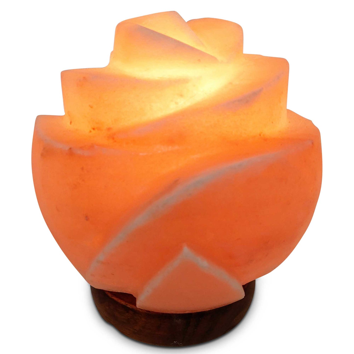 Image of 12v 12w rose himalayan pink salt lamp carved flower rock crystal light bulb on/off versatile for both home and professional use