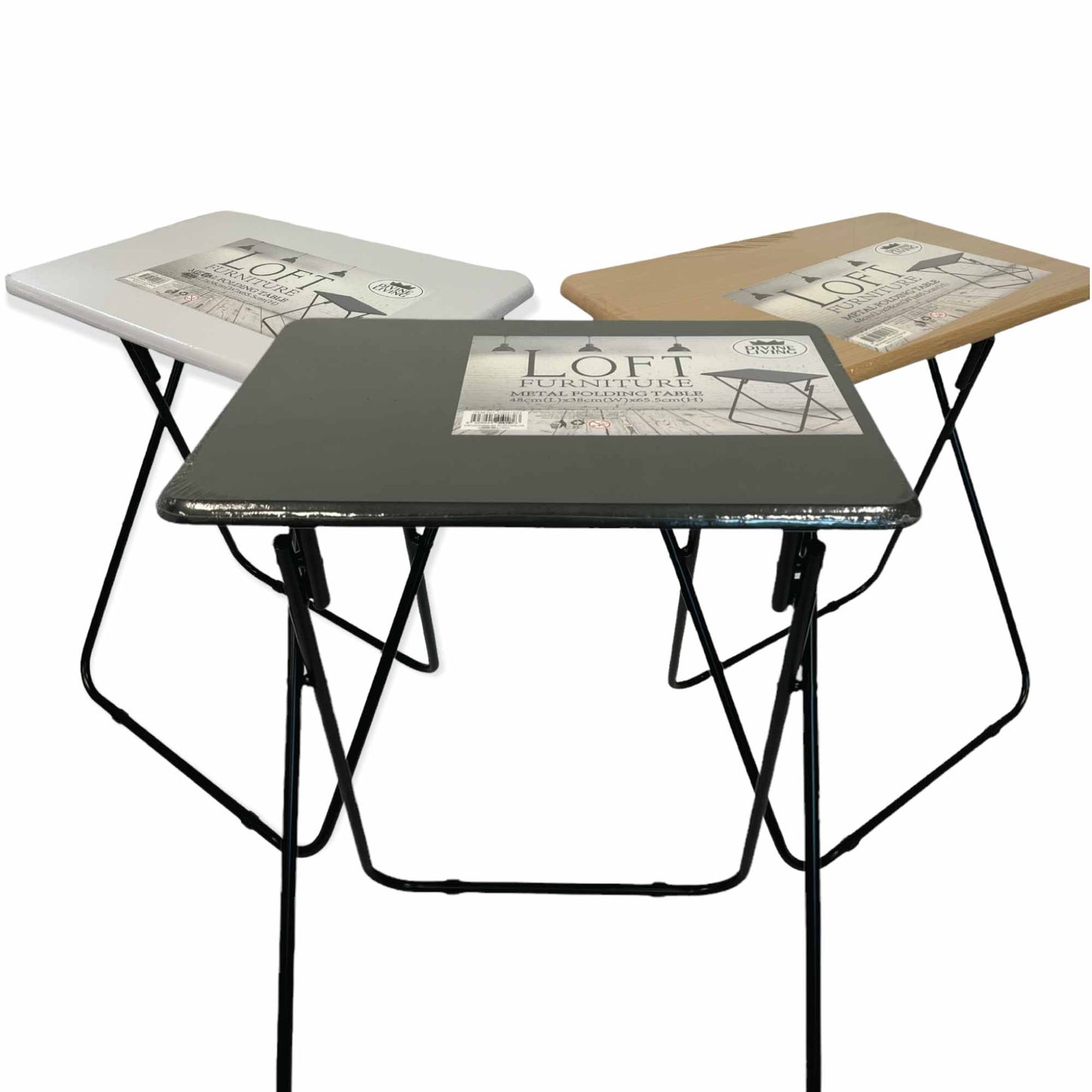 Image of metal mdf folding table foldable laptop pc collapsible study desk 48cm x 38cm suitable for aged care, corporate offices, and commercial settings