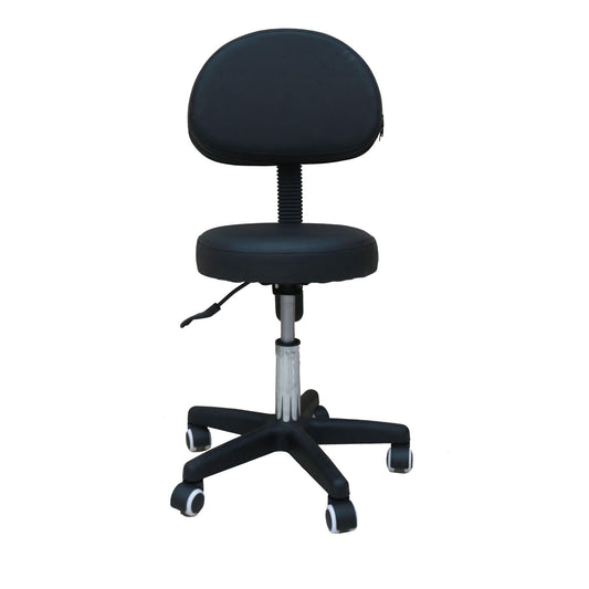 Image of salon stool - adjustable swivel chair with back - pedicure beauty hairdressing  suitable for aged care, corporate offices, and commercial settings