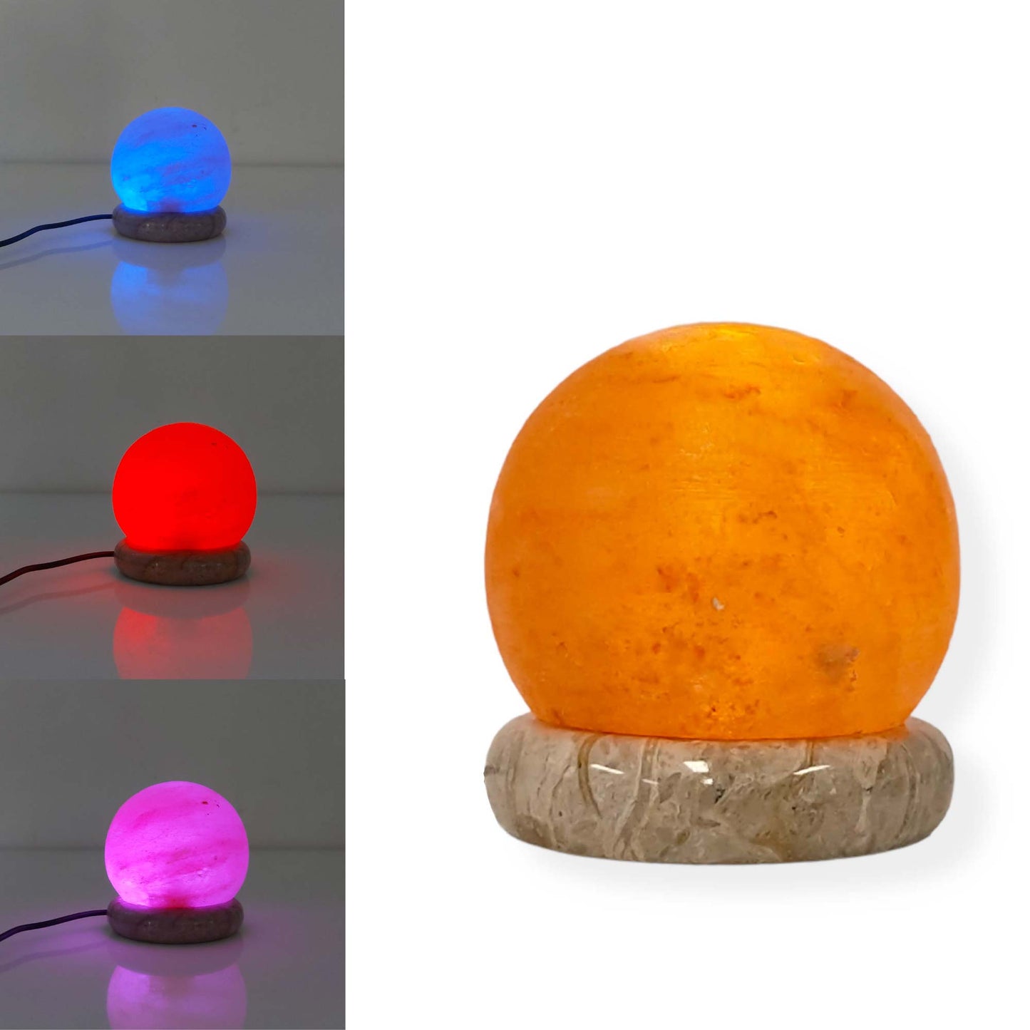 Image of usb colour changing salt himalayan lamp - ball sphere shape pink rock led light available at The Epic Shop