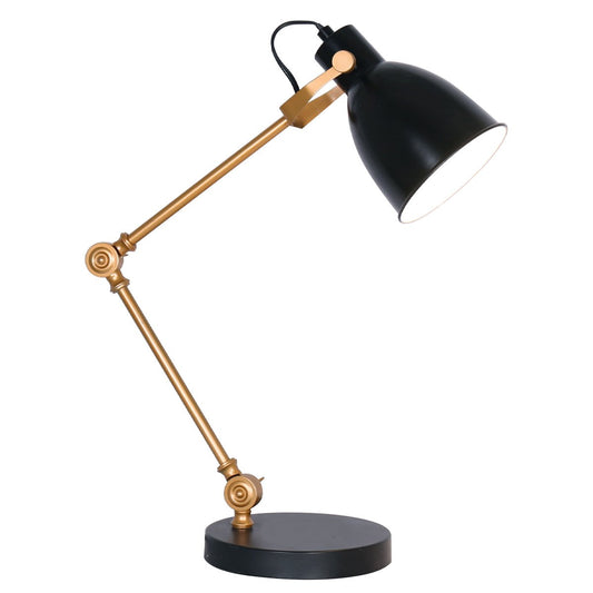 Image of sarantino adjustable metal table lamp in black and gold  versatile for both home and professional use