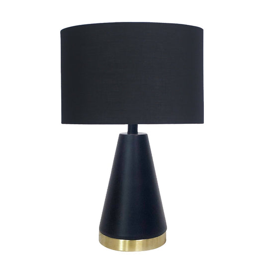 Image of sarantino metal table lamp in black and gold  versatile for both home and professional use
