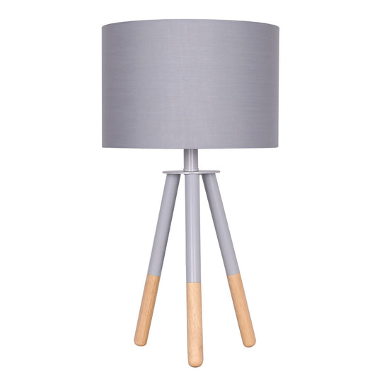 Image of sarantino tripod desk lamp in metal & wood nordic minimalist light  ideal for luxury casual home interiors