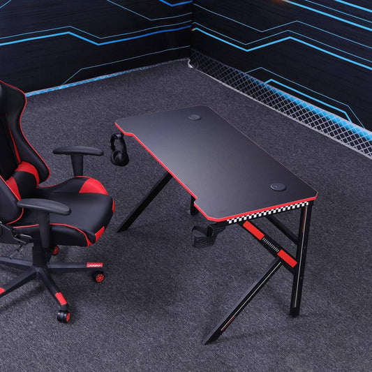 Image of gaming desk desktop pc computer desks desktop racing table office laptop home k-shaped legs black 140cm  versatile for both home and professional use
