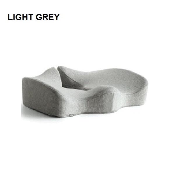 Image of premium memory foam seat cushion coccyx orthopedic back pain relief chair pillow office light grey suitable for aged care, corporate offices, and commercial settings