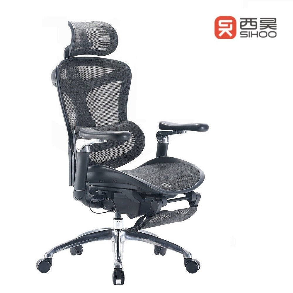 Image of sihoo a3 doro c300 ergonomics executive office chair with footrest black suitable for aged care, corporate offices, and commercial settings