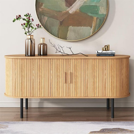 Image of ripple sideboard with sliding doors  earthy elegance redefined  ideal for luxury casual home interiors
