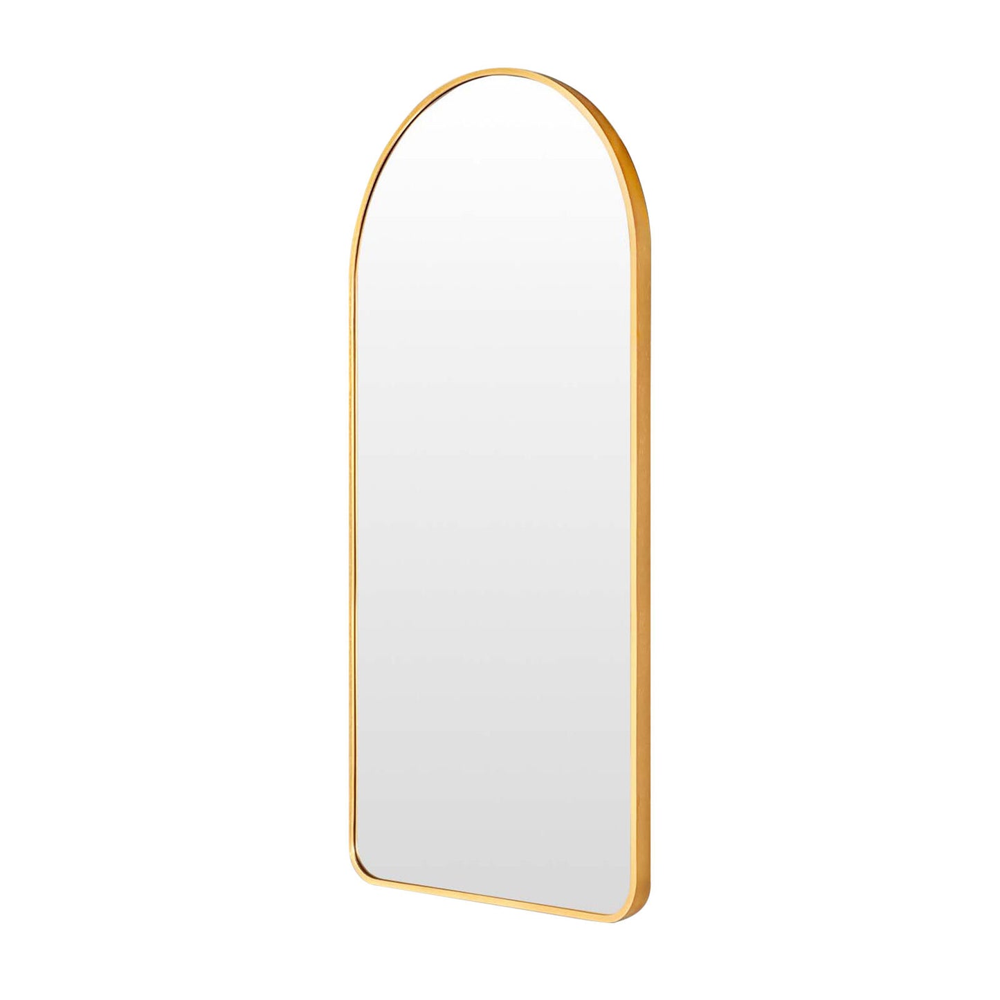 Image of wall arch mirror arc aluminum frame bathroom 50x100cm gold  ideal for luxury casual home interiors