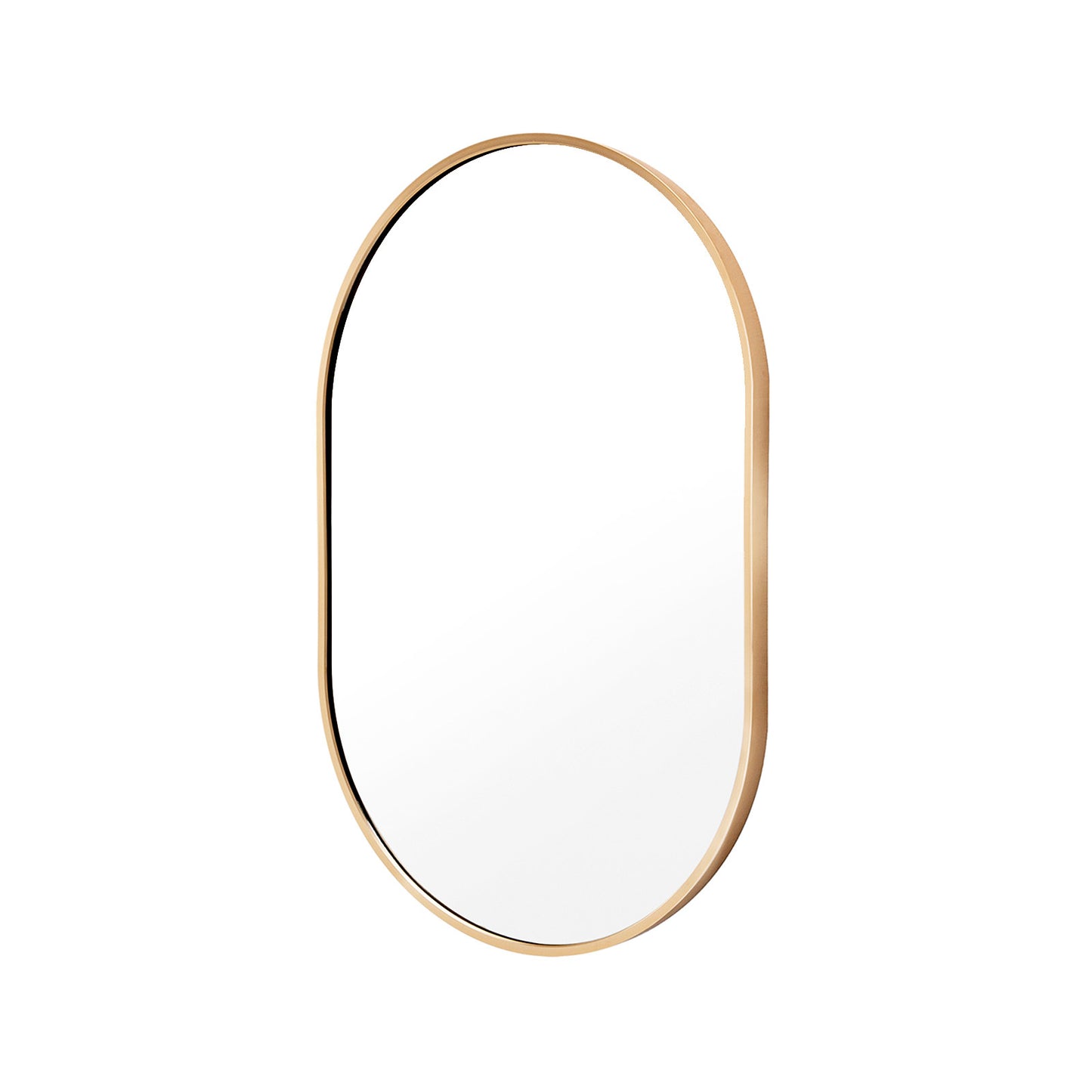 Image of wall mirror oval aluminum frame bathroom 50x75cm gold ideal for luxury casual home interiors