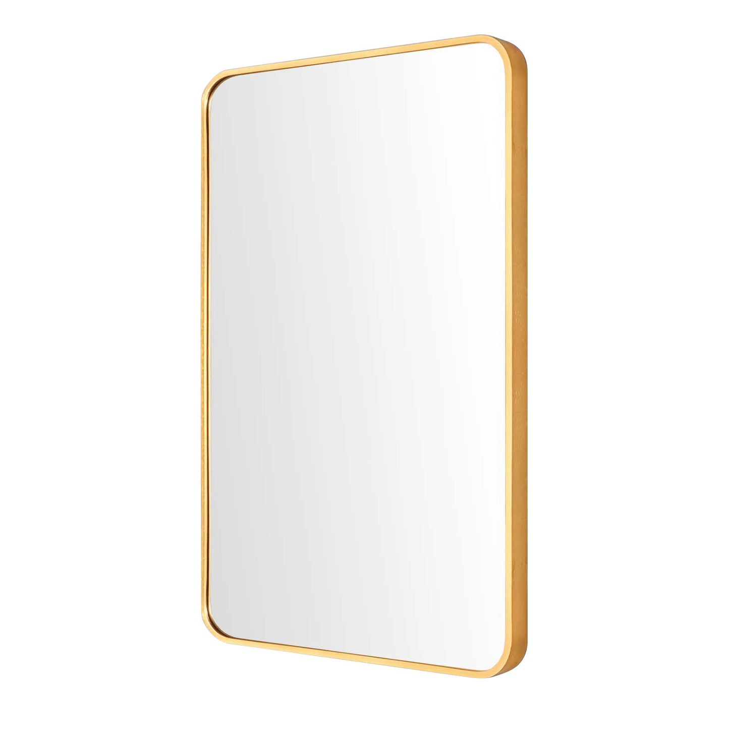 Image of wall mirror rectangular aluminum frame bathroom 60x80cm gold ideal for luxury casual home interiors