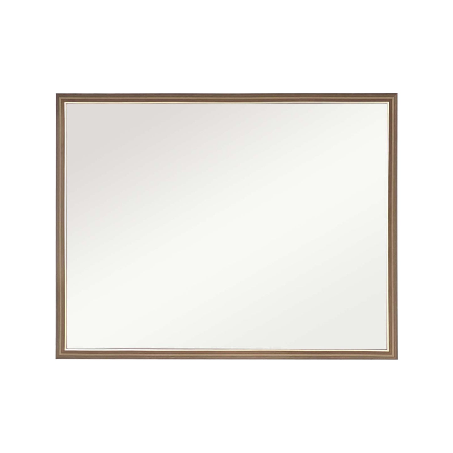 Image of wall mirror rectangular frame bathroom 70x90cm antique brown ideal for luxury casual home interiors