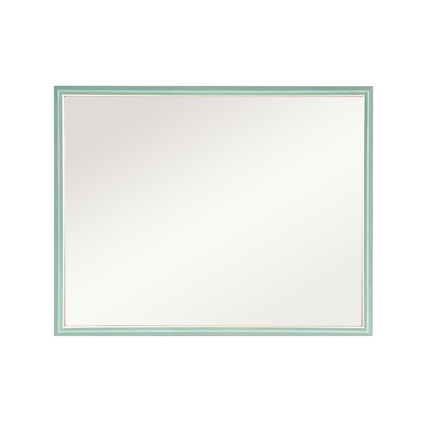 Image of wall mirror rectangular frame bathroom 70x90cm turquoise ideal for luxury casual home interiors