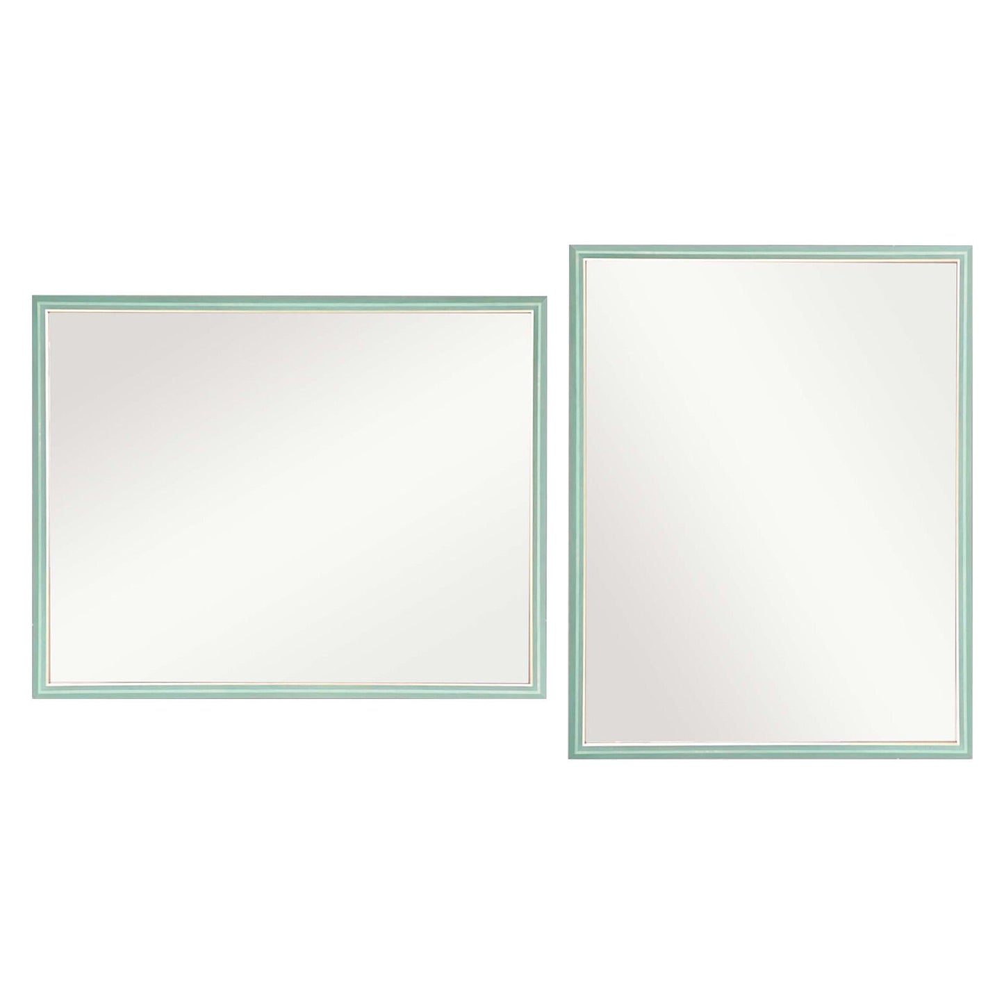 Image of 2 set wall mirror rectangular frame bathroom 70x90cm turquoise ideal for luxury casual home interiors