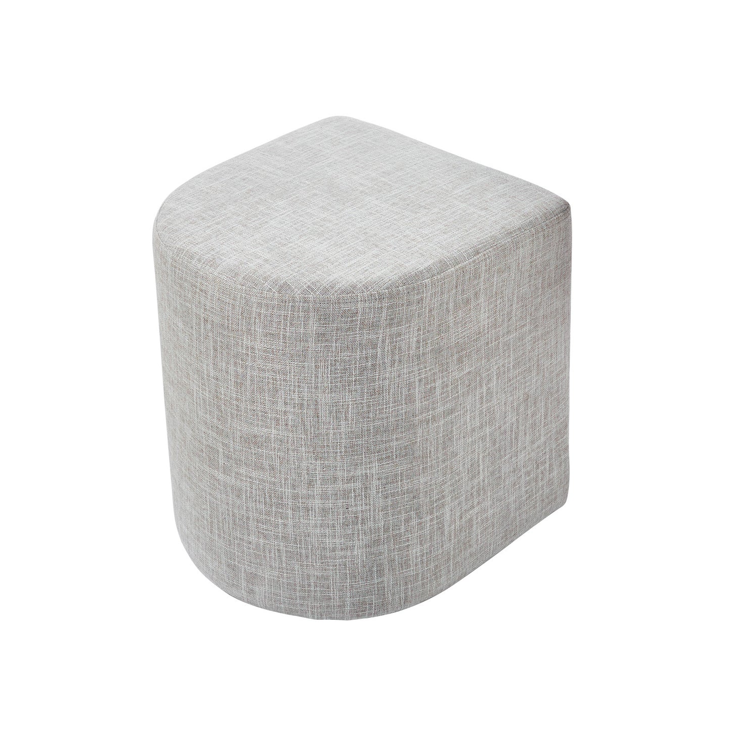 Image of ottoman stool linen fabric footstool foot rest pouffe pouf seat - cream grey  ideal for luxury casual home interiors