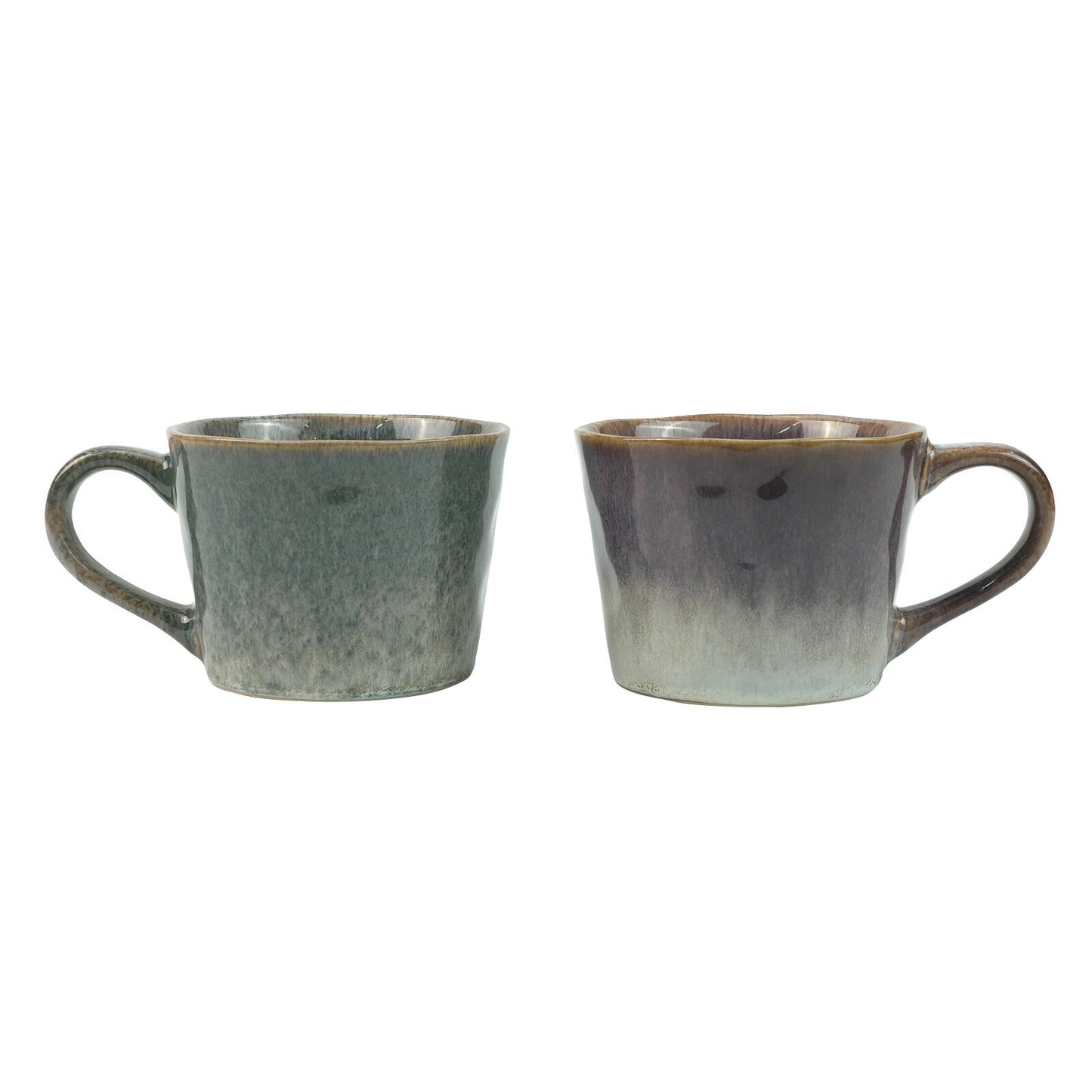 Image of 2x reactive glazed ceramic organic coffee mug 350ml natural earthy grey blue available at The Epic Shop