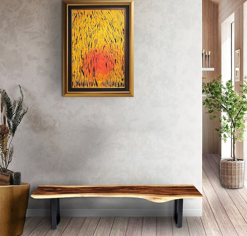 Image of bench seat or low set console table, hallway table raintree wood 1.5 meter 150cm versatile for both home and professional use