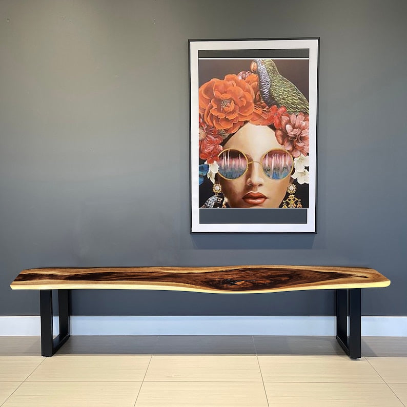 Image of bench seat or low set console table, hallway table raintree wood 1.8 meter 180cm versatile for both home and professional use