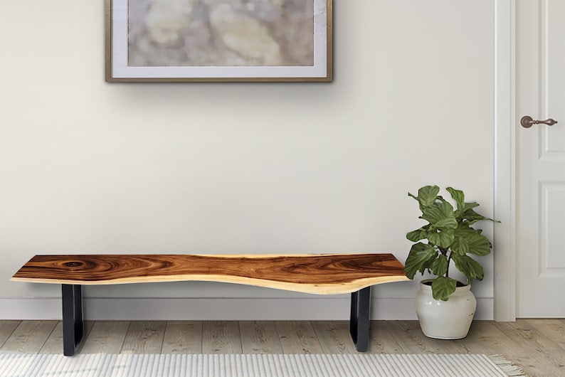 Image of bench seat or low set console table, hallway table raintree wood 1.8 meter 180cm versatile for both home and professional use