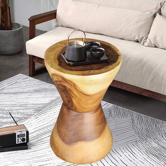 Image of hourglass side table or stool bedside side drinks table  versatile for both home and professional use