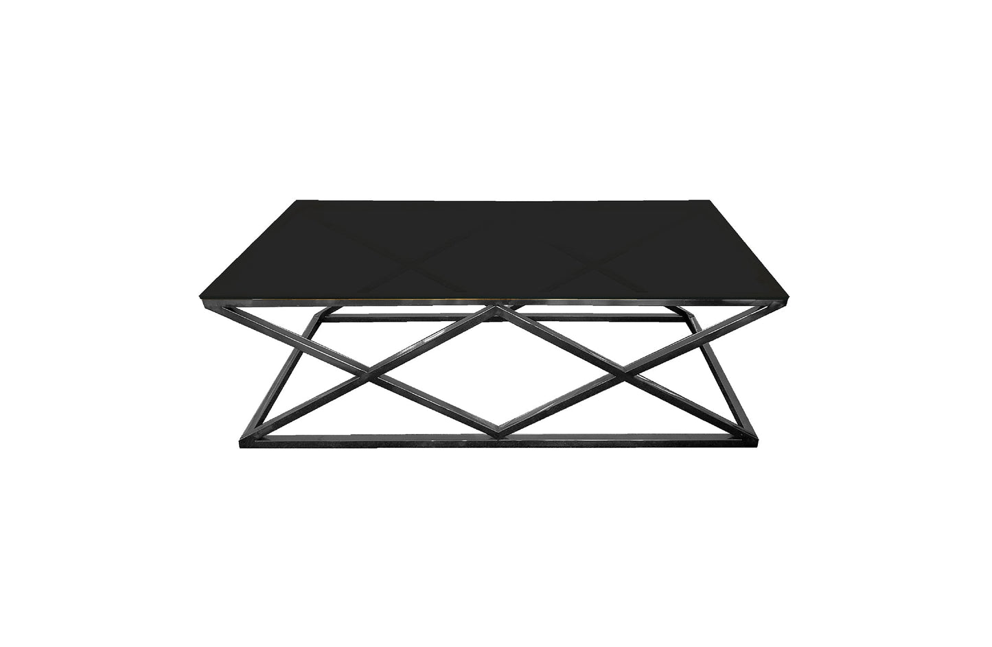 Image of alsea coffee table black base - black glass ideal for luxury casual home interiors