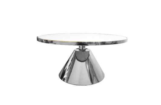 Image of glam silver 90cm coffee table - white marble  available at The Epic Shop