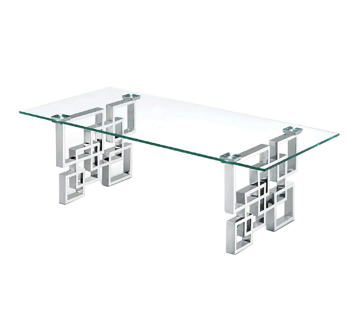 Image of royale silver coffee table - clear glass ideal for luxury casual home interiors