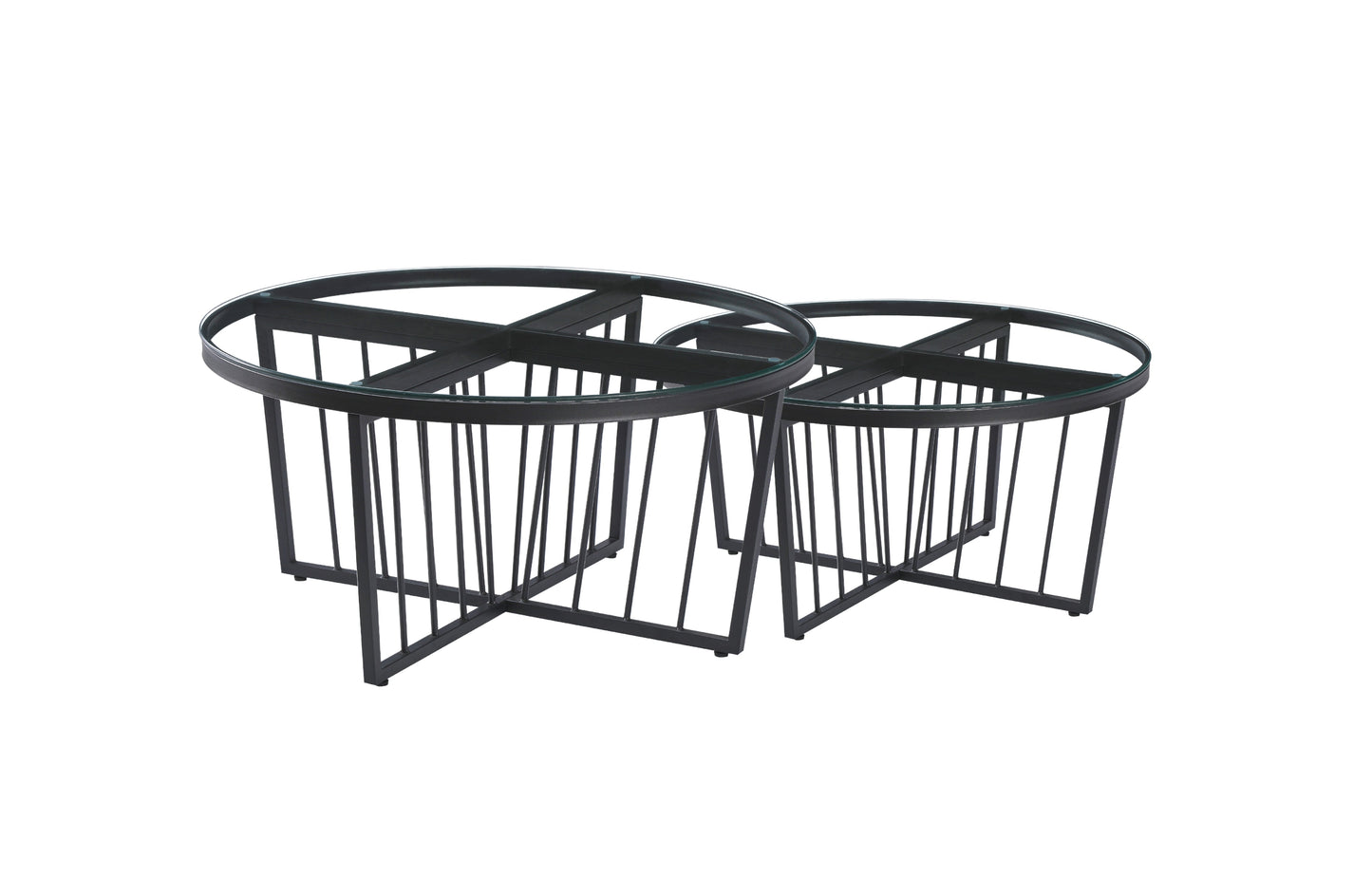 Image of salina coffee table 90cm black base - clear glass ideal for luxury casual home interiors