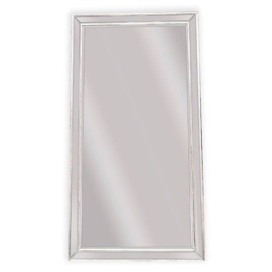 Image of white beaded framed mirror - x large 190cm x 100cm ideal for luxury casual home interiors