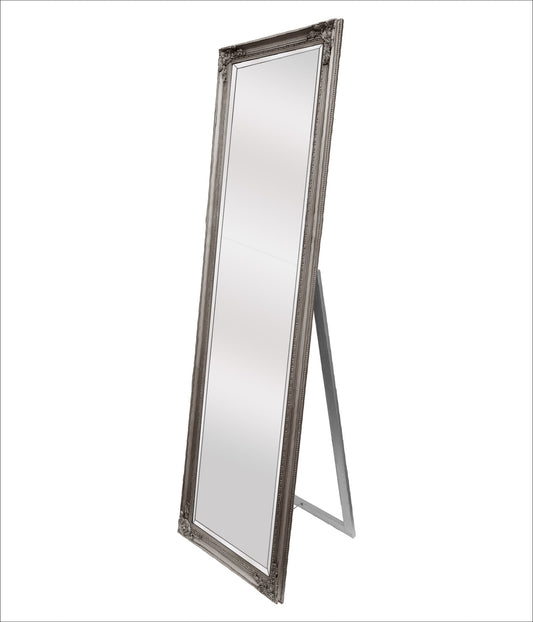 Image of french provincial ornate mirror - antique silver - free standing 50cm x 170cm  available at The Epic Shop