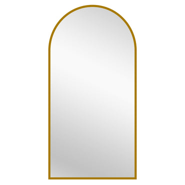 Image of gold metal arch mirror  - x large 100cm x 200cm  ideal for luxury casual home interiors