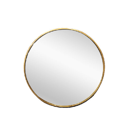 Image of metal round mirror 80cm - gold ideal for luxury casual home interiors