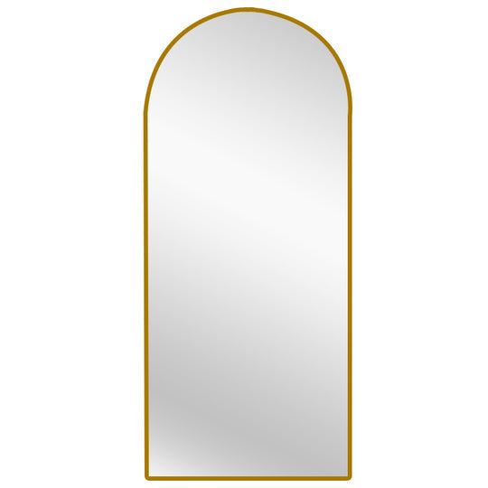 Image of metal arch mirror 80cm x 170cm - gold ideal for luxury casual home interiors