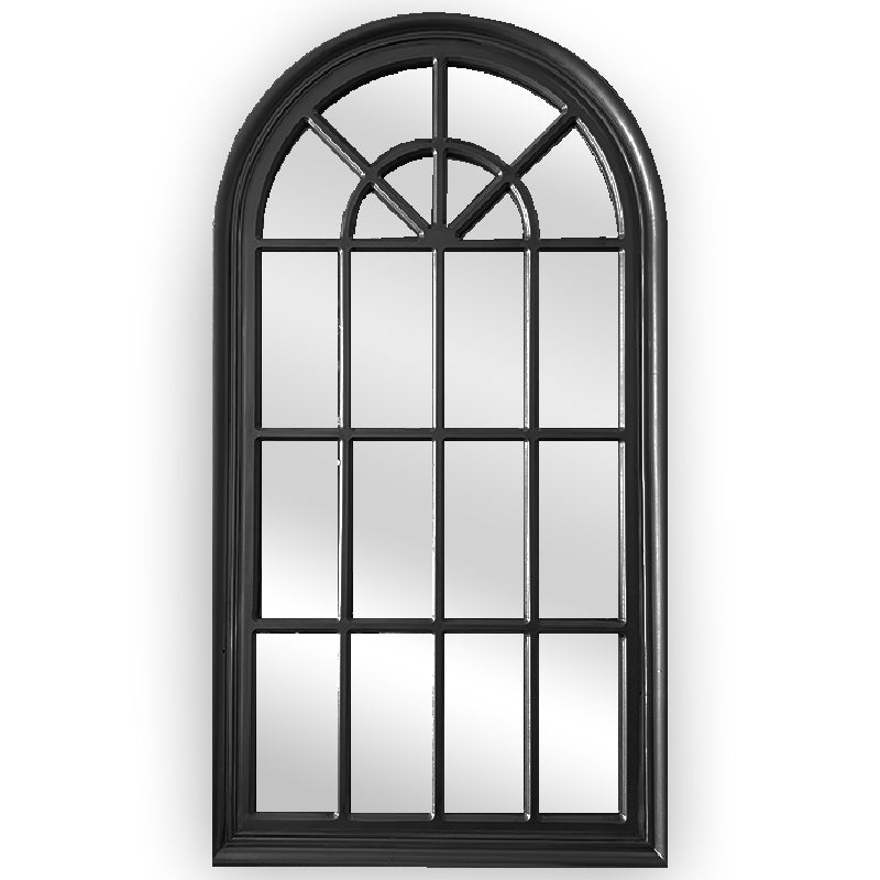 Image of x-large window style mirror - black arch 100 cm x 180 cm ideal for luxury casual home interiors