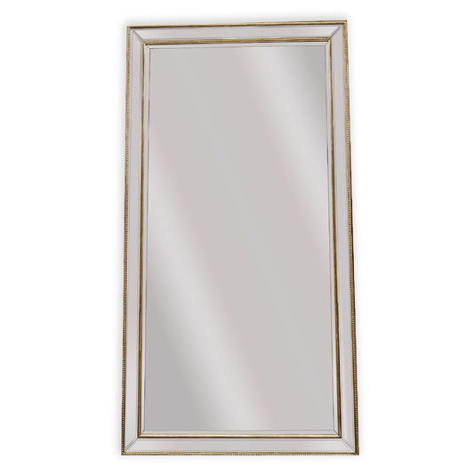 Image of gold beaded framed mirror - x large 190cm x 100cm  ideal for luxury casual home interiors