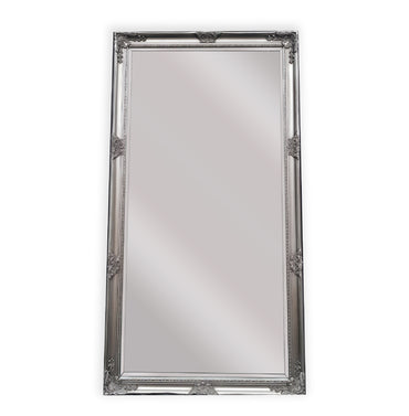 Image of french provincial ornate mirror - antique silver- x large 100cm x 190cm ideal for luxury casual home interiors