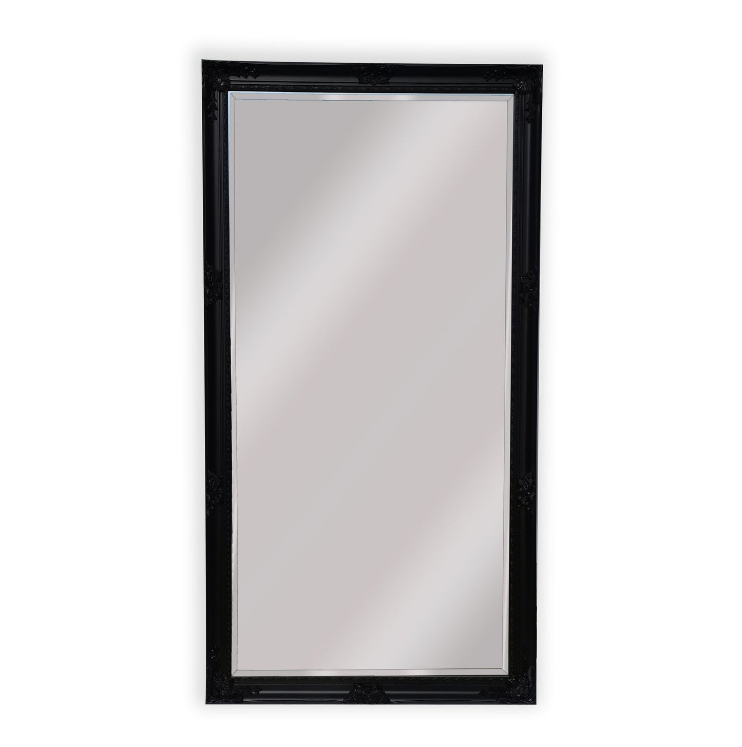 Image of french provincial ornate mirror - black - x large 100cm x 190cm ideal for luxury casual home interiors