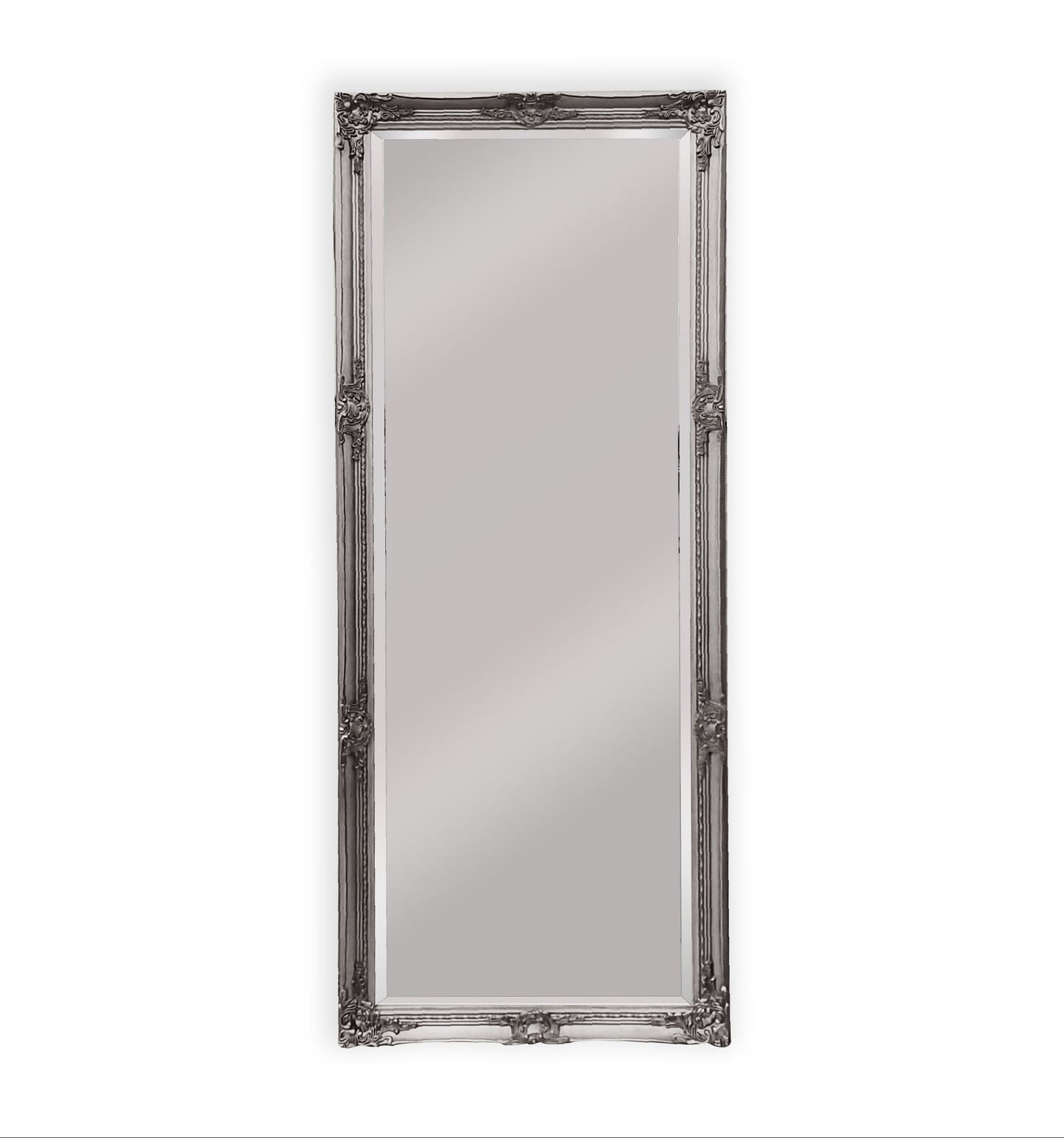 Image of french provincial ornate mirror - antique silver - medium 70cm x 170cm ideal for luxury casual home interiors