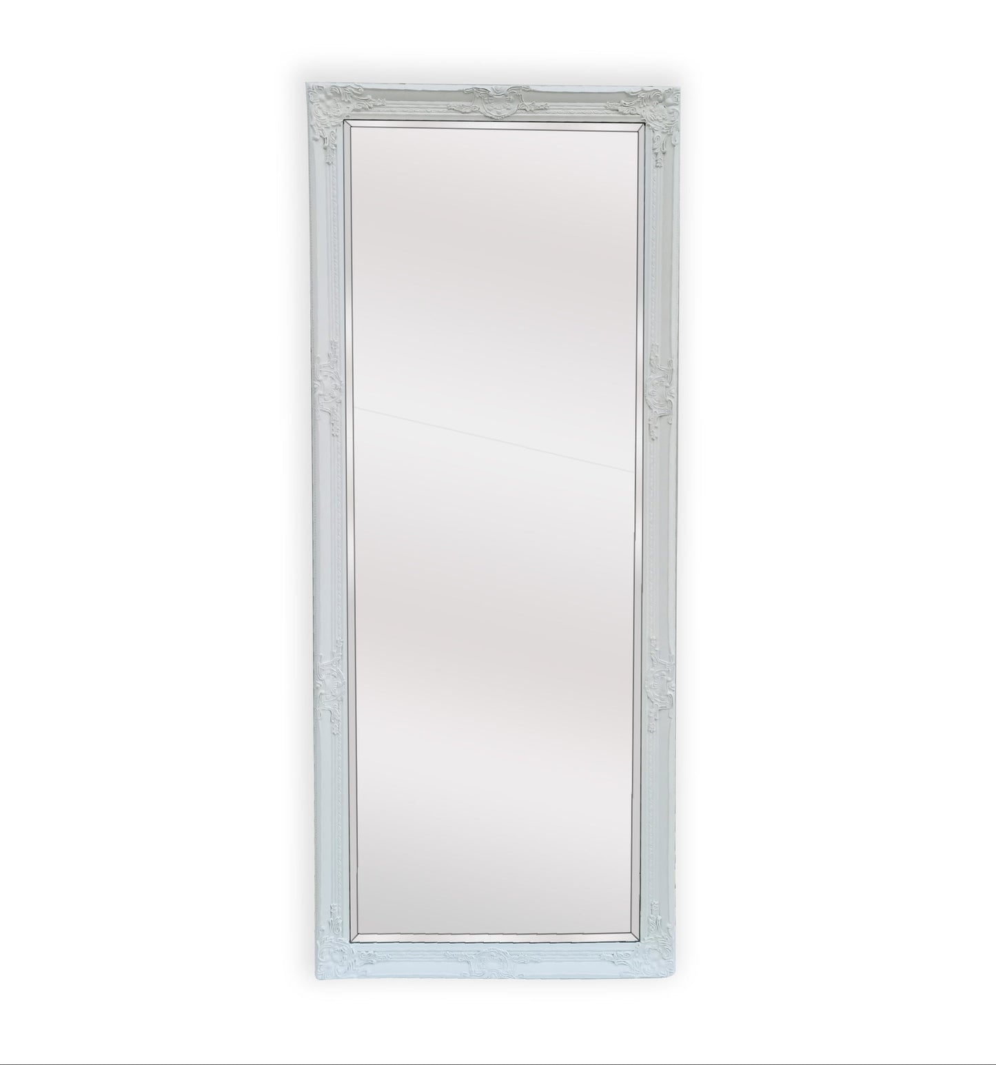 Image of french provincial ornate mirror - white - medium 70cm x 170cm ideal for luxury casual home interiors