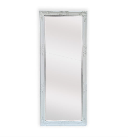 Image of french provincial ornate mirror - white - medium 70cm x 170cm  ideal for luxury casual home interiors