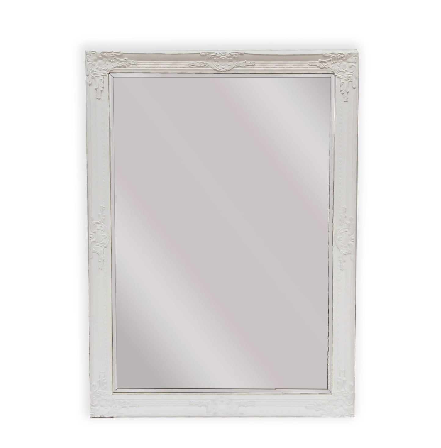 Image of french provincial ornate mirror - white - small 80cm x 110cm ideal for luxury casual home interiors