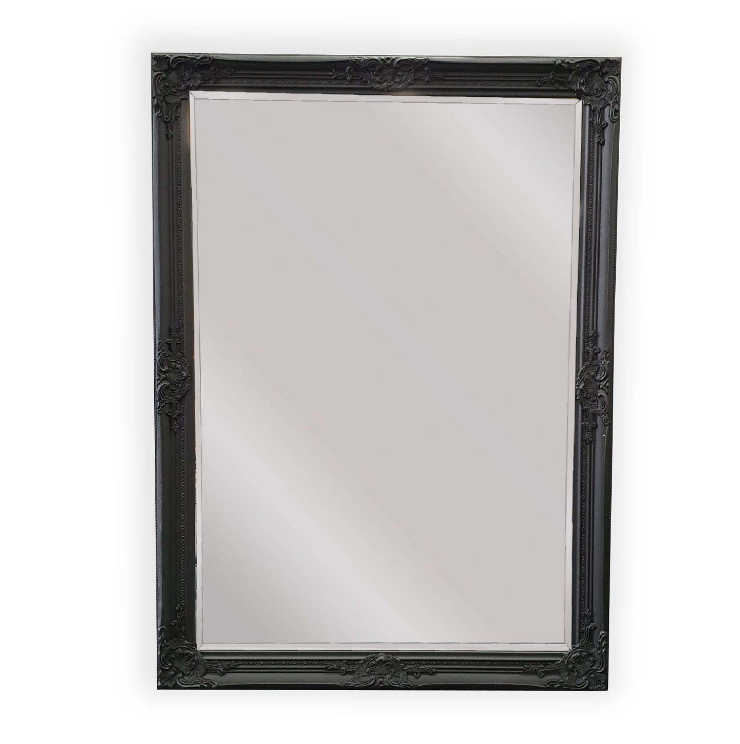 Image of french provincial ornate mirror - black - small 80cm x 110cm ideal for luxury casual home interiors