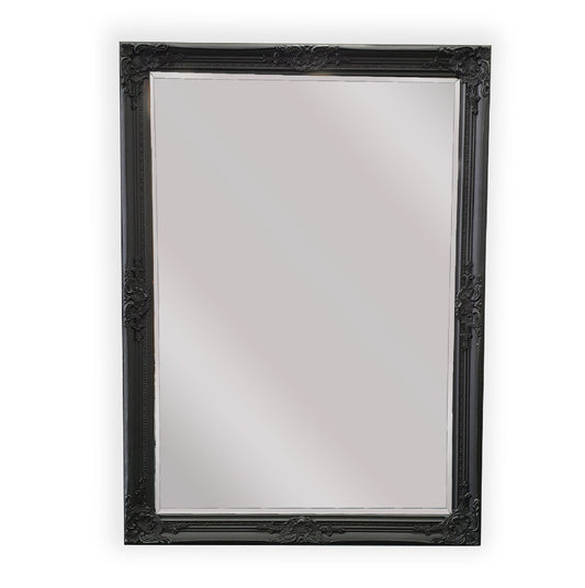 Image of french provincial ornate mirror - black - small  80cm x 110cm  ideal for luxury casual home interiors