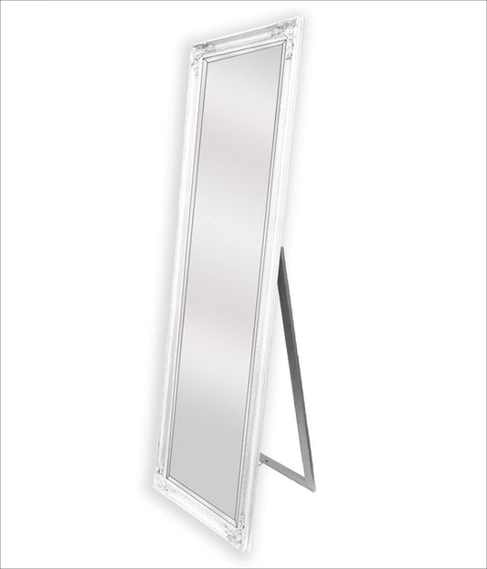 Image of french provincial ornate mirror - white - free standing 50cm x 170cm  ideal for luxury casual home interiors