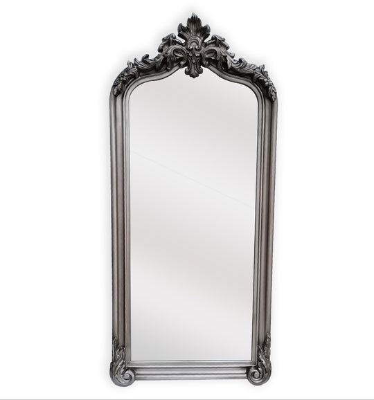 Image of lux arch french provincial ornate mirror - antique silver ideal for luxury casual home interiors