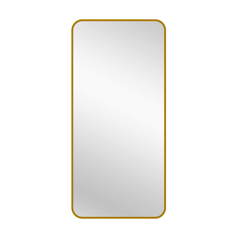 Image of gold metal rectangle mirror - medium 80cm x 170cm ideal for luxury casual home interiors