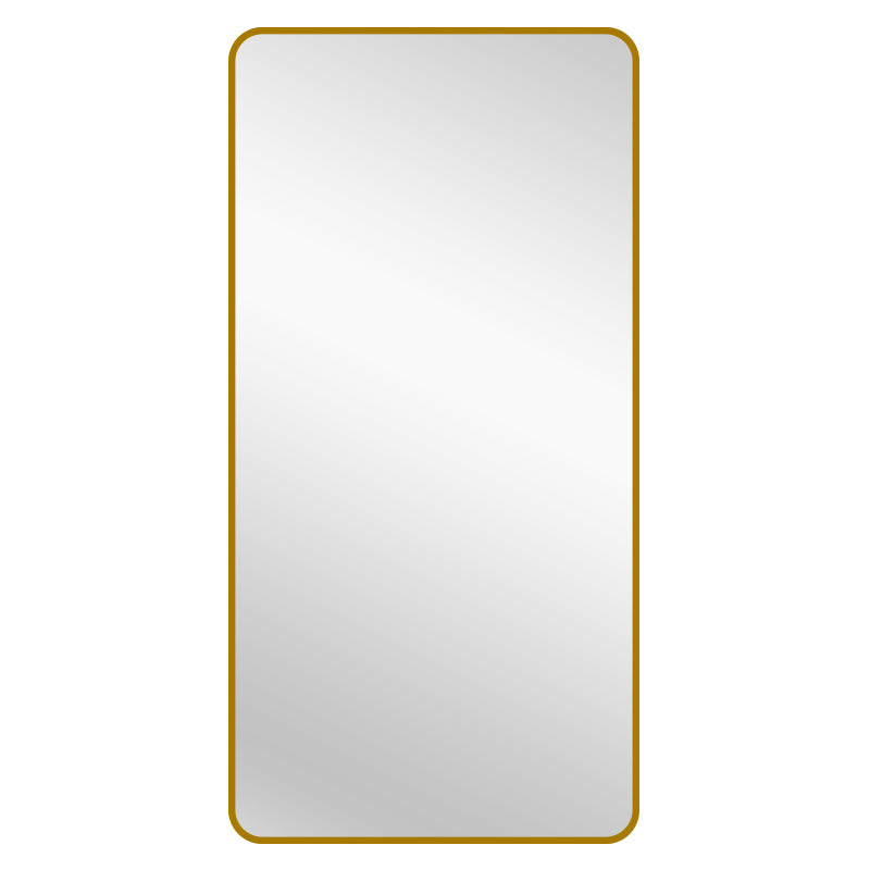Image of gold metal rectangle mirror - x-large 100cm x 200cm  ideal for luxury casual home interiors
