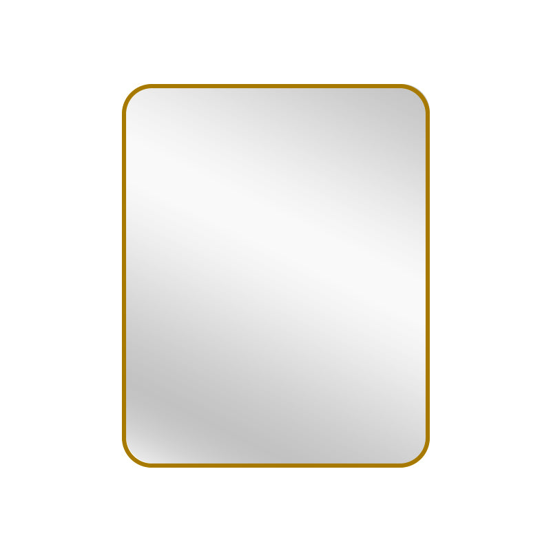 Image of gold metal rectangle mirror - small 80cm x 100cm ideal for luxury casual home interiors