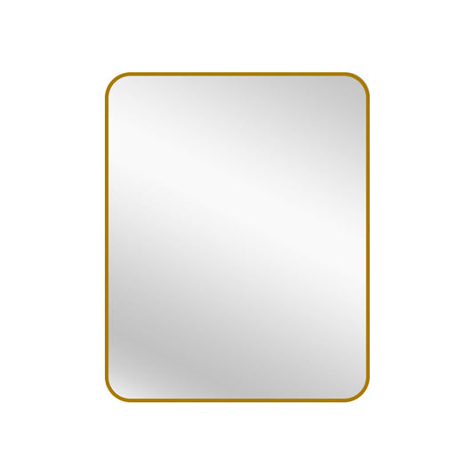 Image of gold metal rectangle mirror - small 80cm x 100cm  ideal for luxury casual home interiors