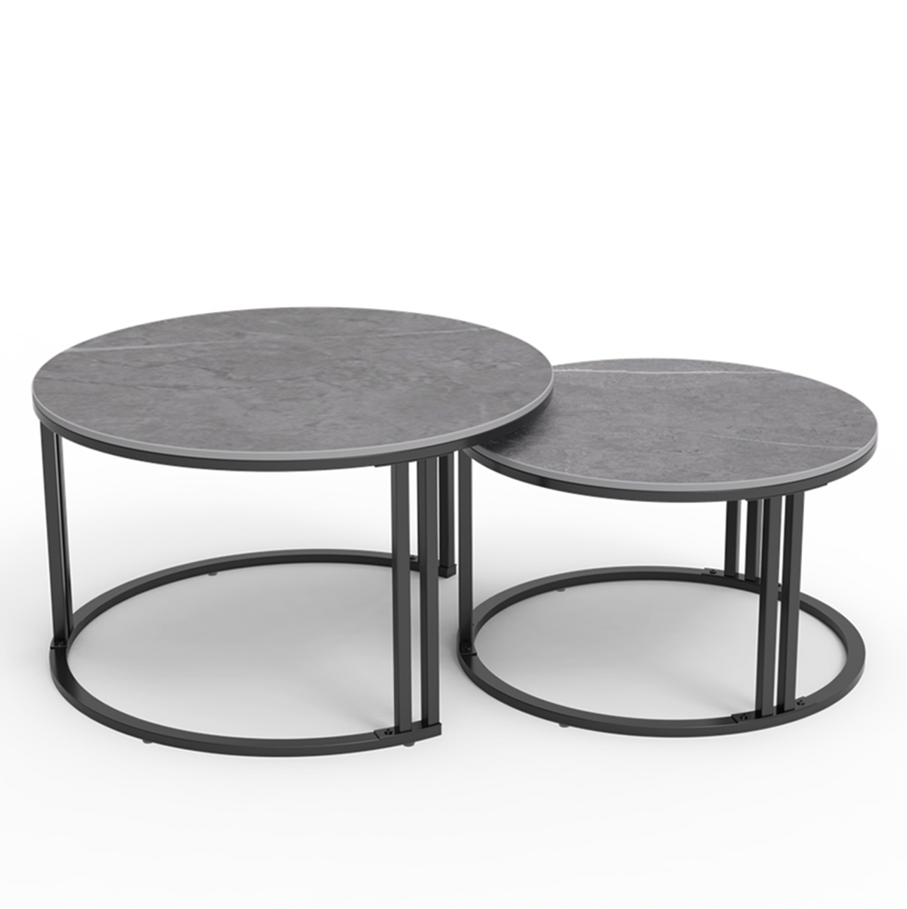 Image of interior ave - premier nested coffee table set - grey stone versatile for both home and professional use