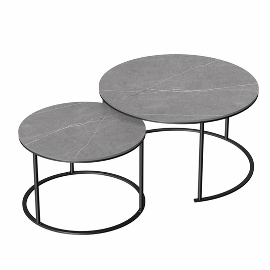 Image of interior ave - executive stone nested coffee table set  versatile for both home and professional use
